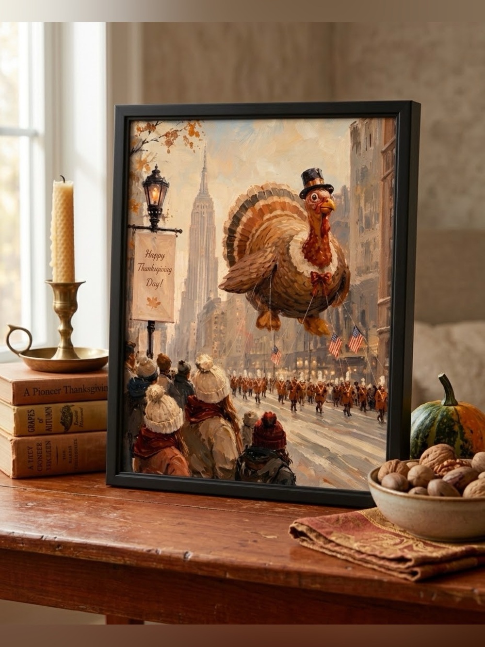 Framed 8x10 Thanksgiving Parade Turkey Art Print